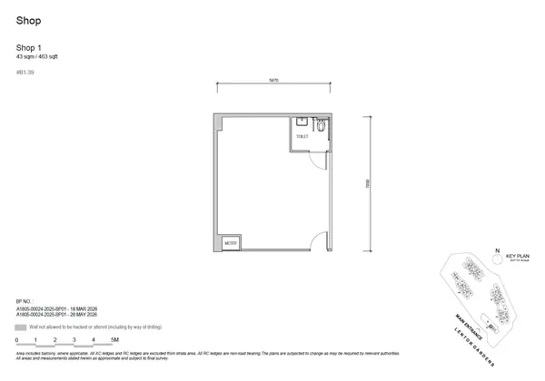 Lentor Gardens Residences — floor plan Shop 1, Shop, D26