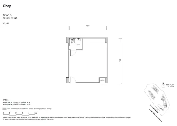 Lentor Gardens Residences — floor plan Shop 3, Shop, D26