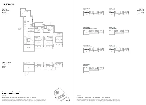 Lentoria — floor plan C2, 3 Bedroom, D26