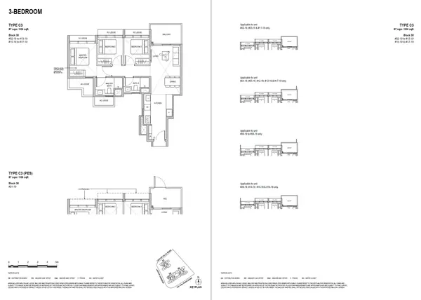 Lentoria — floor plan C3, 3 Bedroom, D26