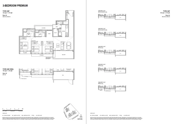 Lentoria — floor plan C6P, 3 Bedroom Premium, D26