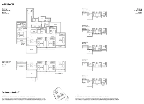 Lentoria — floor plan D2, 4 Bedroom, D26