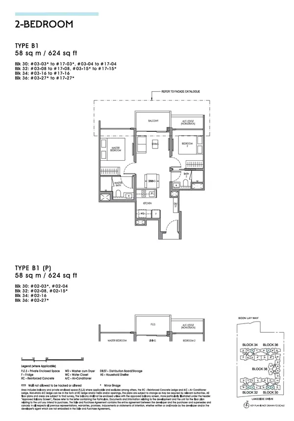 Lucerne Grand — floor plan B1, 2 Bedroom, D22