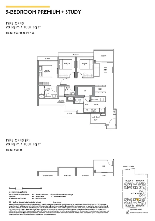 Lucerne Grand — floor plan CP4S, 3 Bedroom Premium + Study, D22