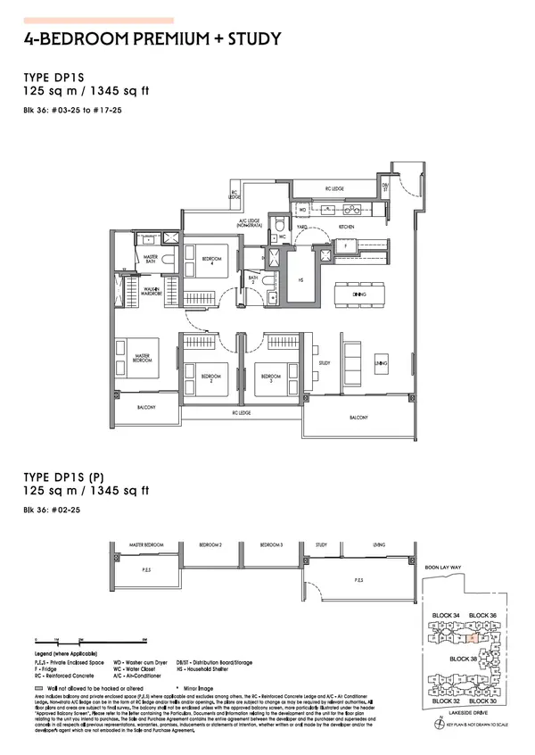 Lucerne Grand — floor plan DP1S(P), 4 Bedroom Premium + Study, D22