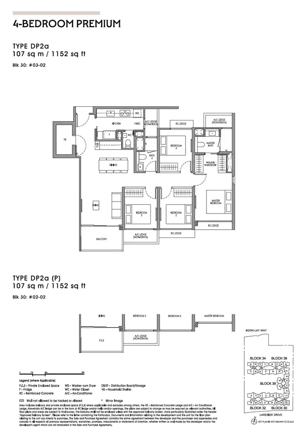 Lucerne Grand — floor plan DP2a(P), 4 Bedroom Premium, D22