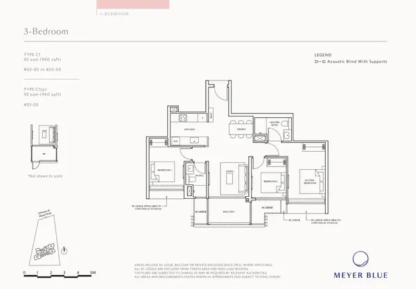 Meyer Blue — floor plan C1, 3 Bedroom, D15