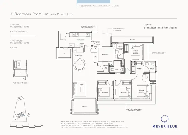 Meyer Blue — floor plan DP1, 4 Bedroom Premium (w Private Lift), D15