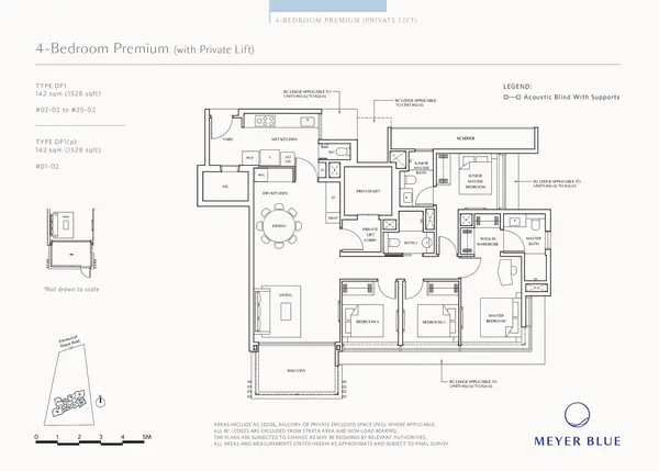 Meyer Blue — floor plan DP1(p), 4 Bedroom Premium (w Private Lift), D15