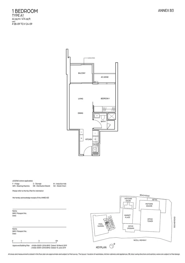 Midtown Bay — floor plan A1, 1 Bedroom, D07