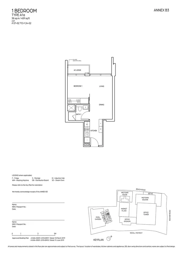 Midtown Bay — floor plan A1a, 1 Bedroom, D07