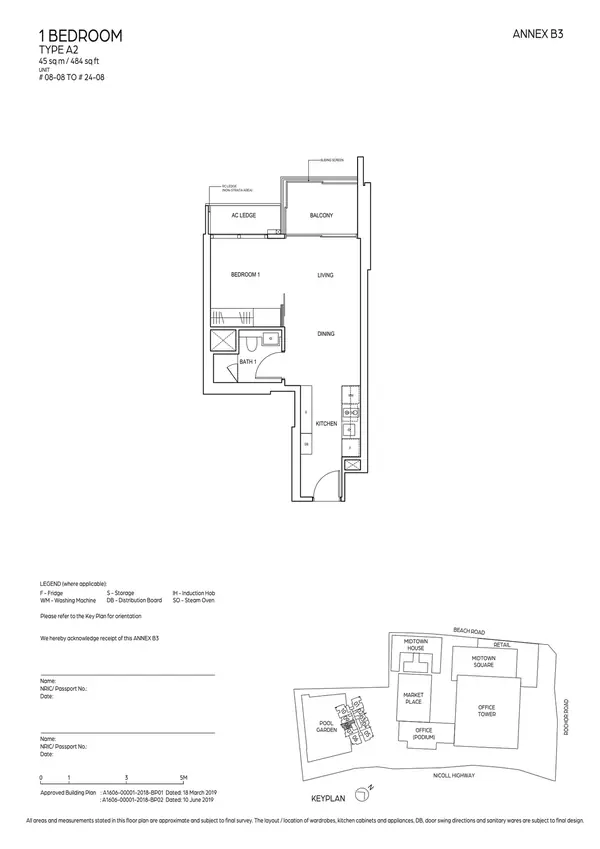 Midtown Bay — floor plan A2, 1 Bedroom, D07