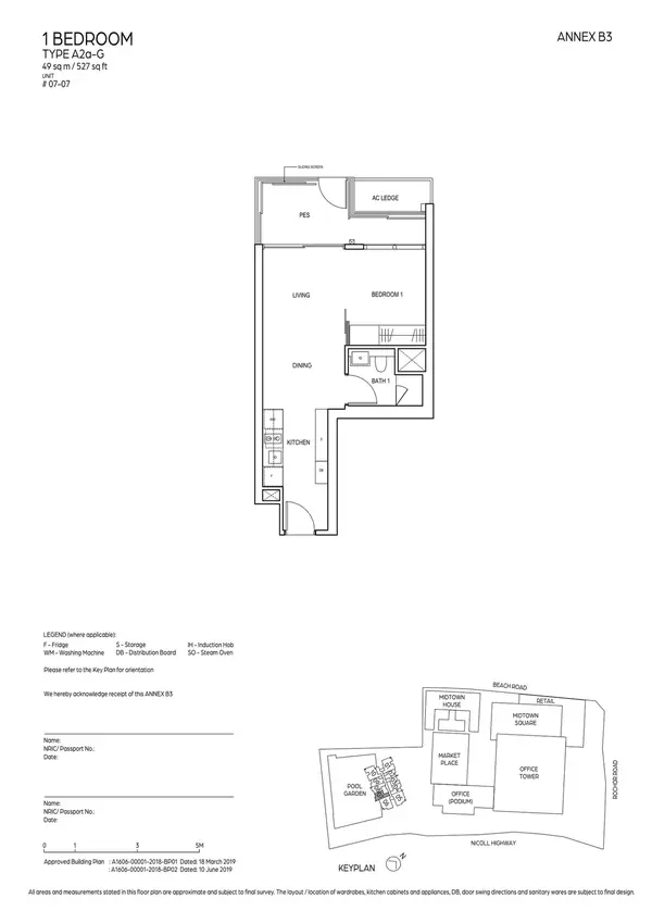 Midtown Bay — floor plan A2a-G, 1 Bedroom, D07