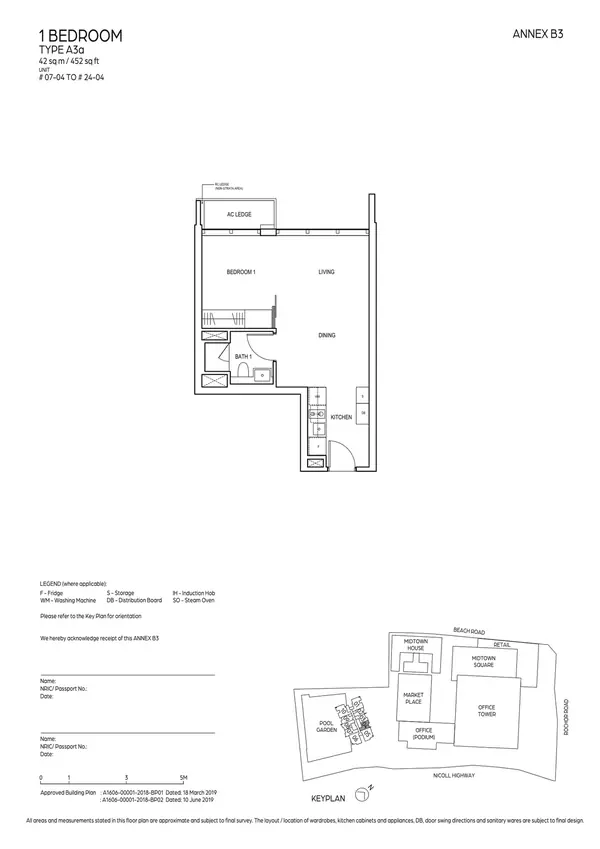 Midtown Bay — floor plan A3a, 1 Bedroom, D07