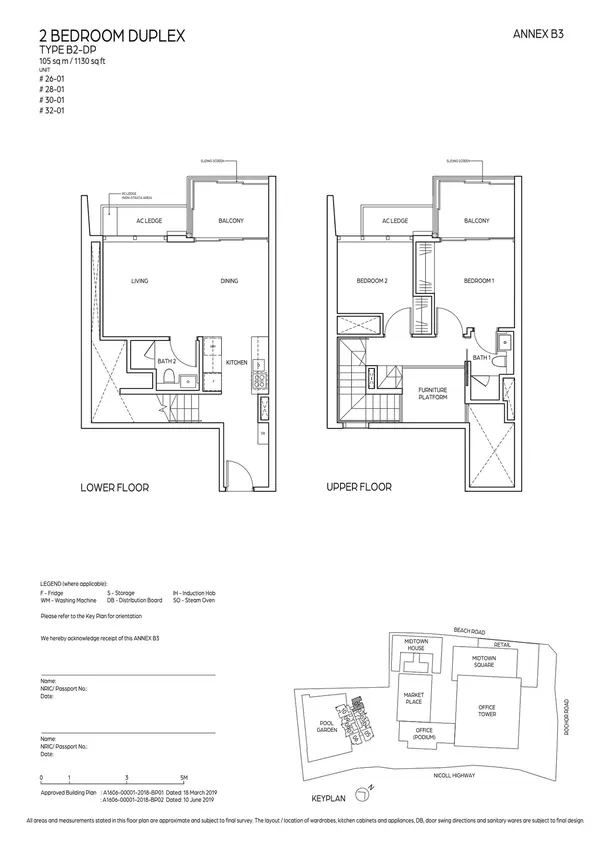 Midtown Bay — floor plan B2-DP, 2 Bedroom Duplex, D07