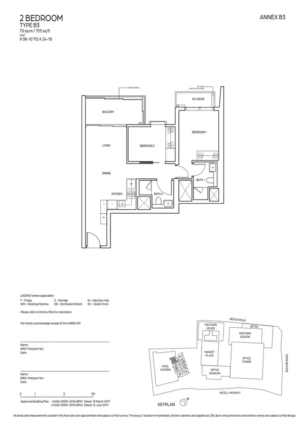 Midtown Bay — floor plan B3, 2 Bedroom, D07