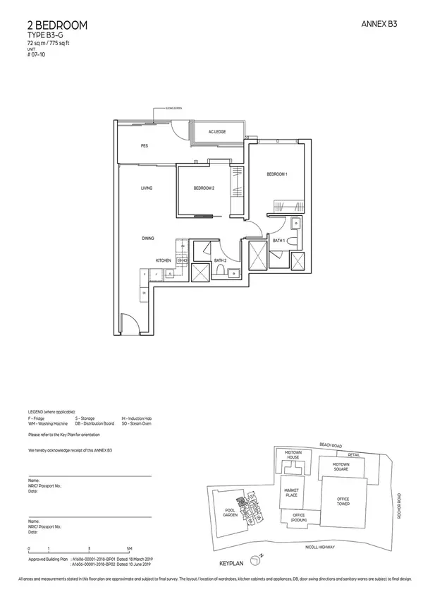 Midtown Bay — floor plan B3-G, 2 Bedroom, D07