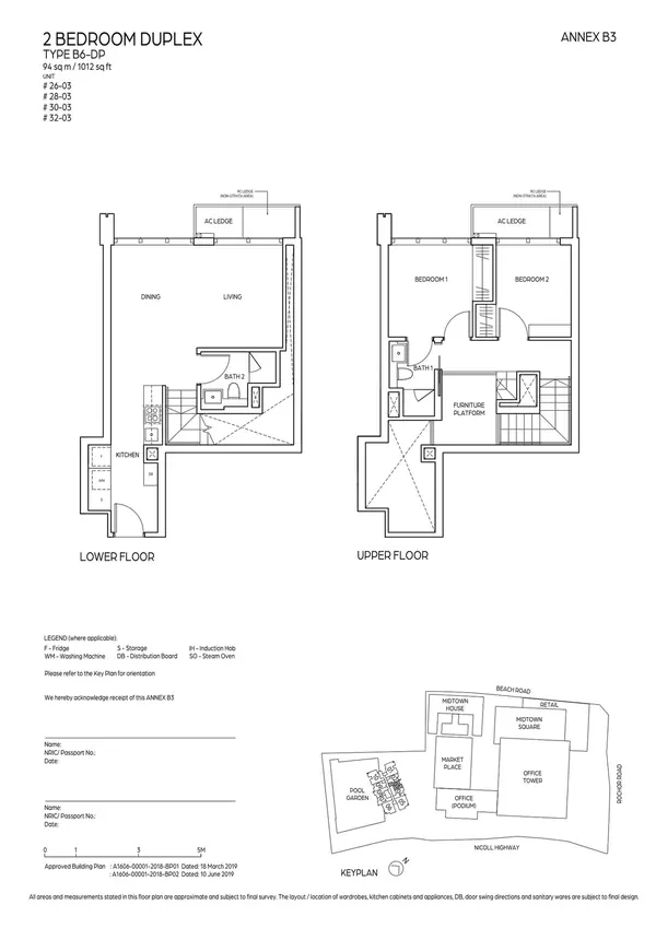 Midtown Bay — floor plan B6-DP, 2 Bedroom Duplex, D07