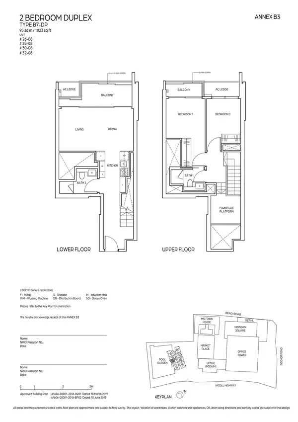 Midtown Bay — floor plan B7-DP, 2 Bedroom Duplex, D07