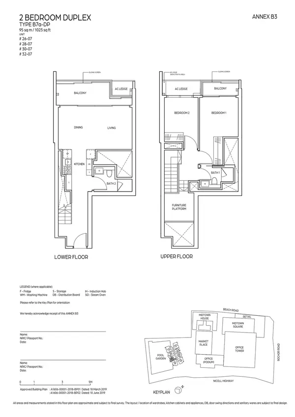 Midtown Bay — floor plan B7a-DP, 2 Bedroom Duplex, D07