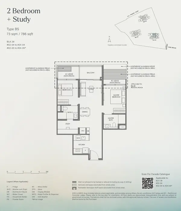 Nava Grove — floor plan BS, 2 Bedroom + Study, D21