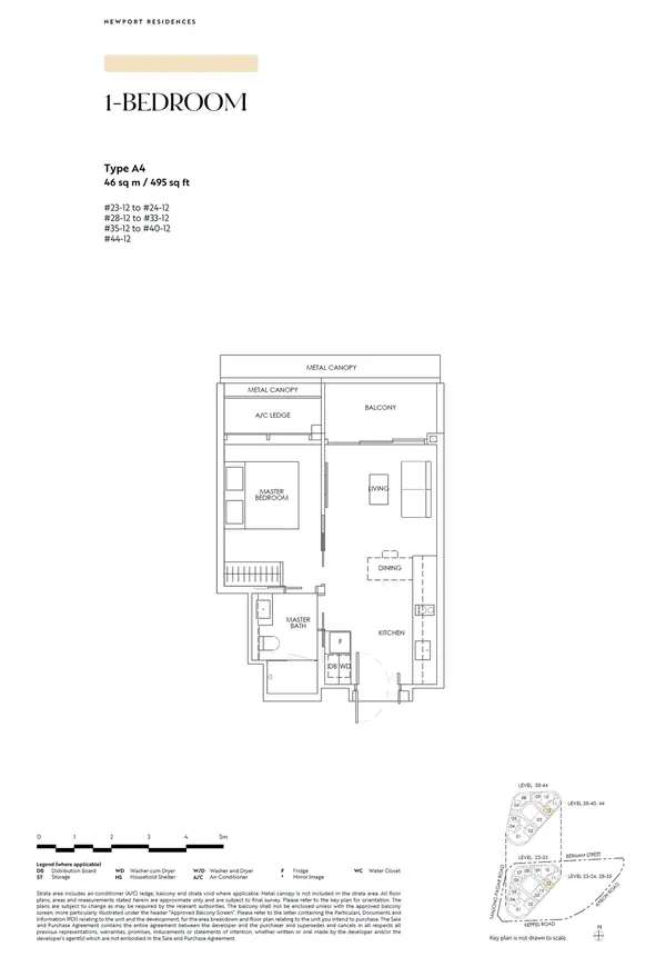 Newport Residences — floor plan A4, 1 Bedroom, D02