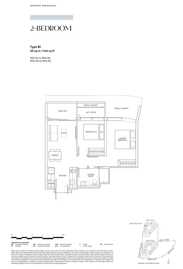 Newport Residences — floor plan B1, 2 Bedroom, D02