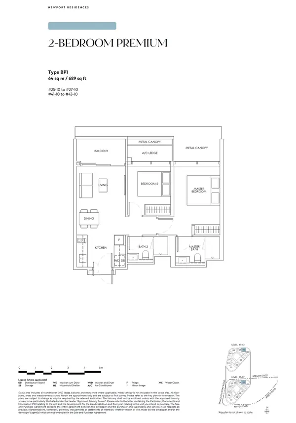 Newport Residences — floor plan BP1, 2 Bedroom Premium, D02