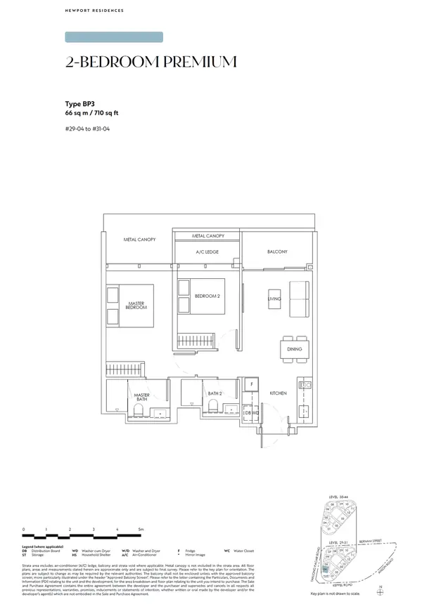 Newport Residences — floor plan BP3, 2 Bedroom Premium, D02