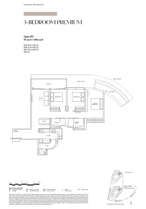 Newport Residences — floor plan CP1, 3 Bedroom Premium, D02