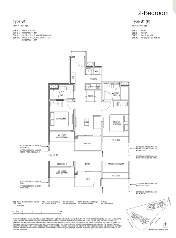 Norwood Grand — floor plan B1, 2 Bedroom, D25