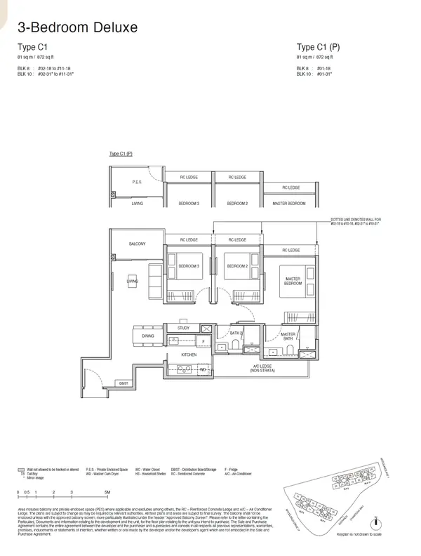 Norwood Grand — floor plan C1, 3 Bedroom Deluxe, D25