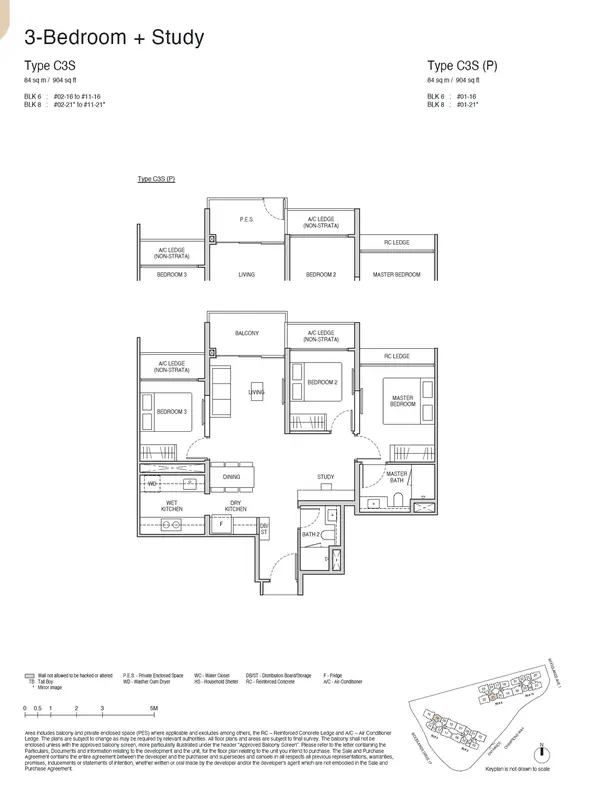 Norwood Grand — floor plan C3S(P), 3 Bedroom + Study, D25