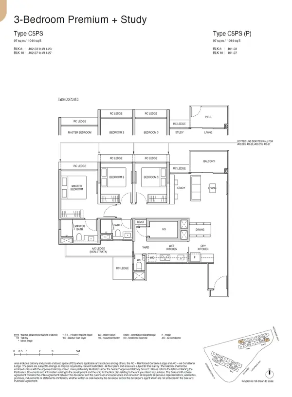 Norwood Grand — floor plan C5PS(P), 3 Bedroom Premium + Study, D25
