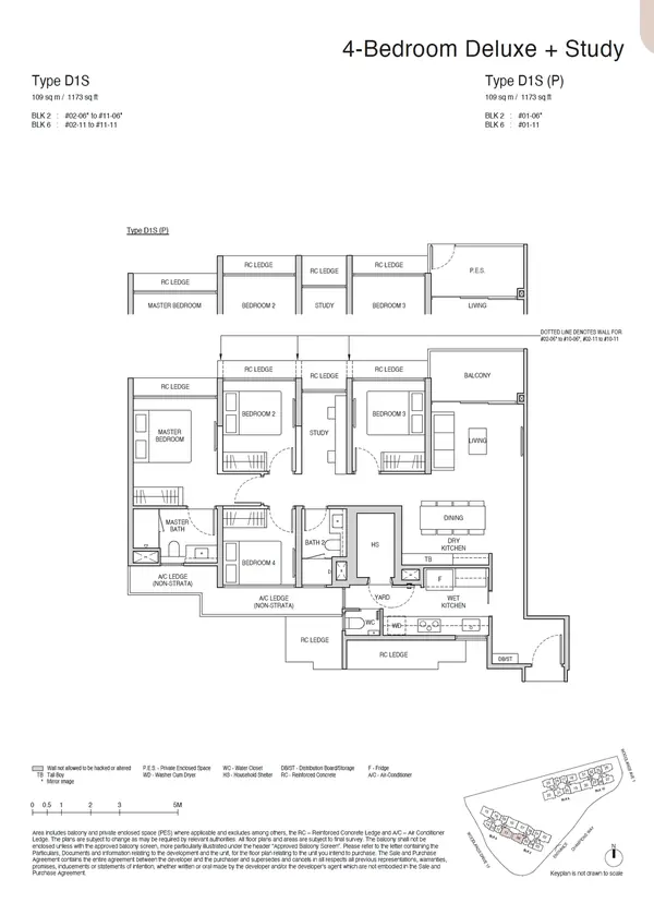 Norwood Grand — floor plan D1S, 4 Bedroom Deluxe + Study, D25