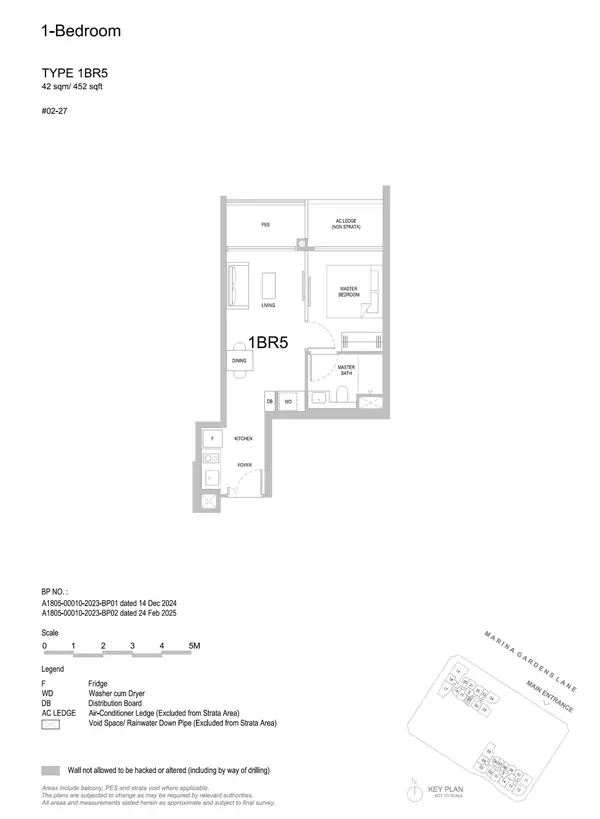 One Marina Gardens — floor plan 1BR5, 1 Bedroom, D01