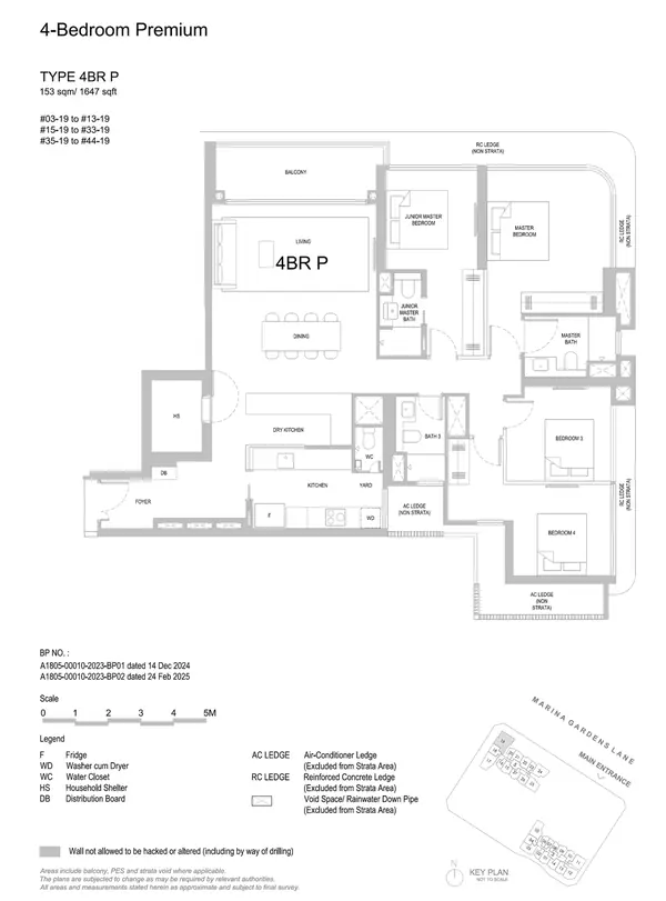 One Marina Gardens — floor plan 4BR P, 4 Bedroom Premium, D01