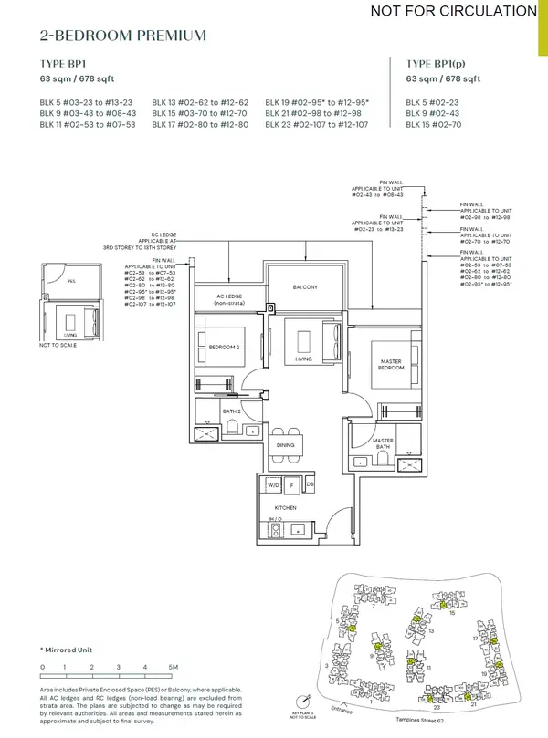Parktown Residence — floor plan BP1, 2 Bedroom Premium, D18