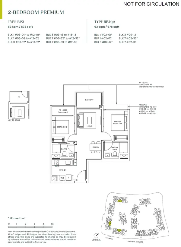 Parktown Residence — floor plan BP2, 2 Bedroom Premium, D18