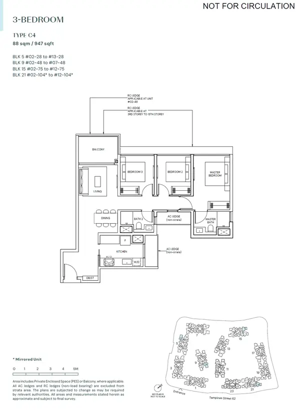 Parktown Residence — floor plan C4, 3 Bedroom, D18
