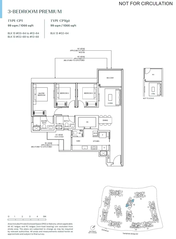 Parktown Residence — floor plan CP1, 3 Bedroom Premium, D18