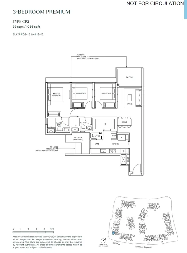 Parktown Residence — floor plan CP2, 3 Bedroom Premium, D18