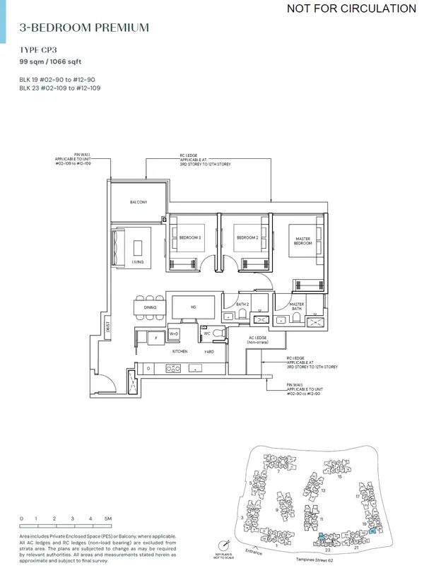 Parktown Residence — floor plan CP3, 3 Bedroom Premium, D18