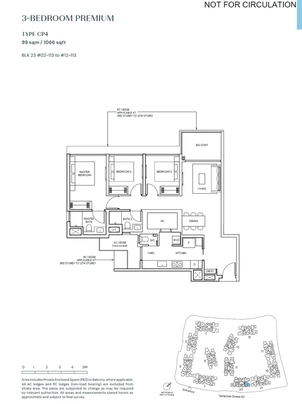 Parktown Residence — floor plan CP4, 3 Bedroom Premium, D18