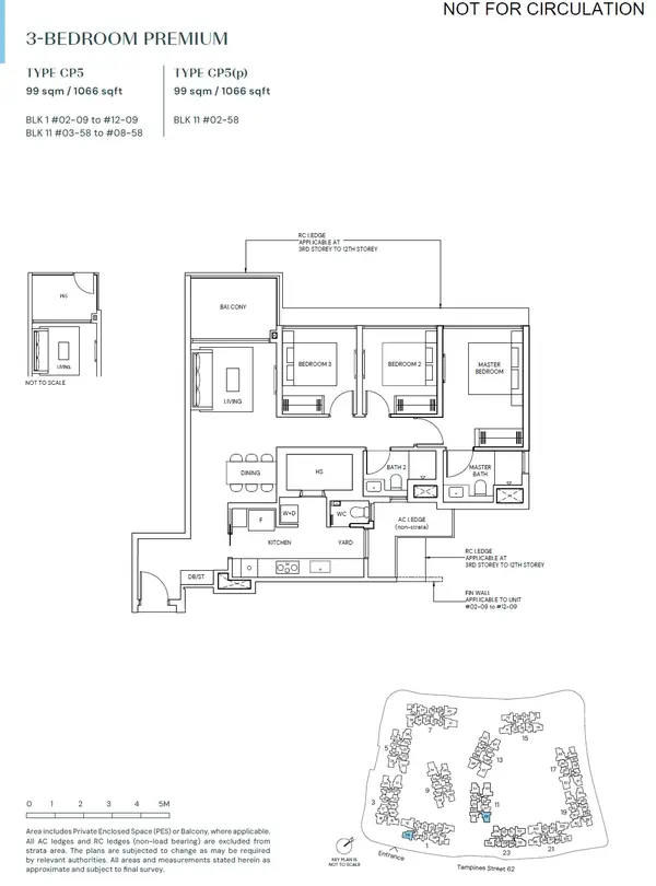 Parktown Residence — floor plan CP5, 3 Bedroom Premium, D18