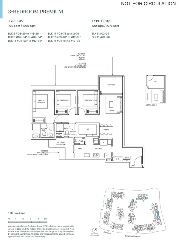 Parktown Residence — floor plan CP7, 3 Bedroom Premium, D18
