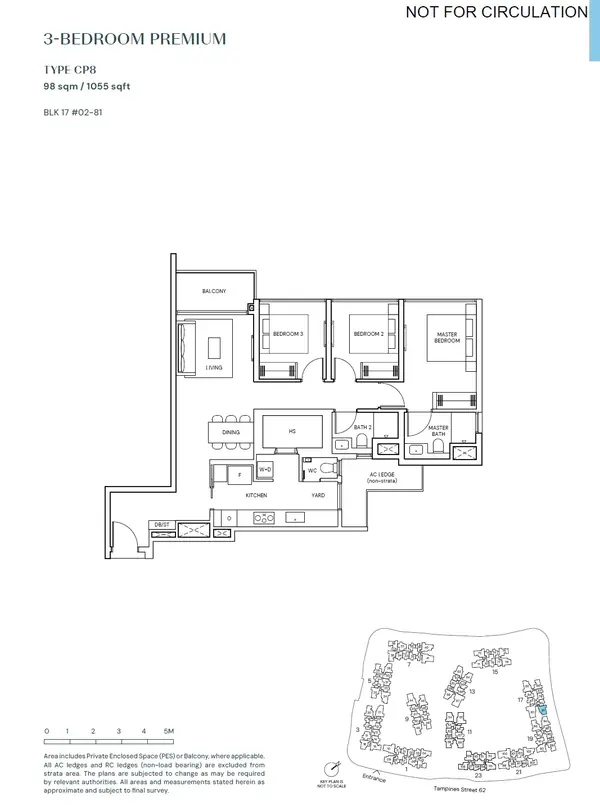 Parktown Residence — floor plan CP8, 3 Bedroom Premium, D18