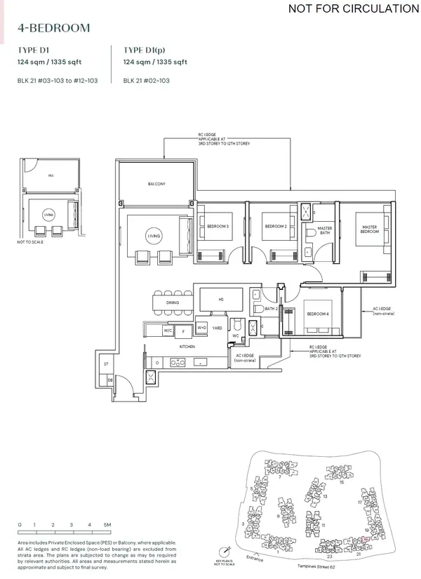 Parktown Residence — floor plan D1, 4 Bedroom, D18