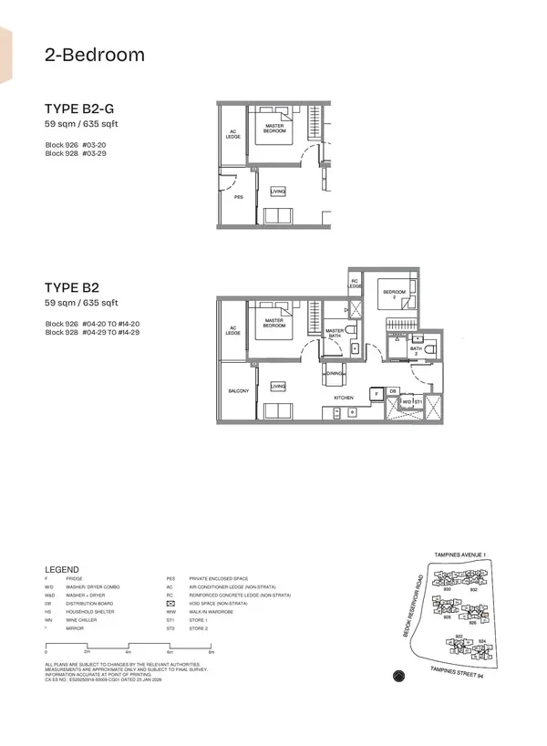 Pinery Residences — floor plan B2, 2 Bedroom, D16