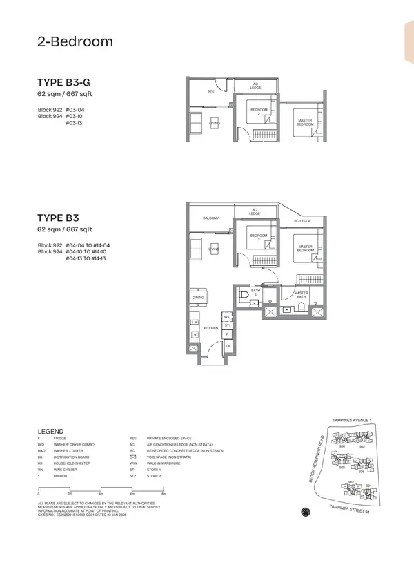 Pinery Residences — floor plan B3, 2 Bedroom, D16
